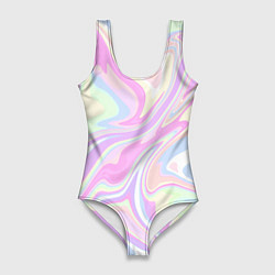 Женский купальник-боди Абстракция розовая плазма