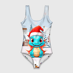 Женский купальник-боди Дракон рождественских чудес