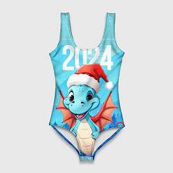 Купальник-боди 3D женский Морозный дракон, цвет: 3D-принт