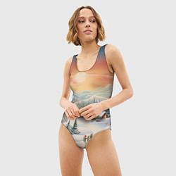 Купальник-боди 3D женский Праздничное настроение, цвет: 3D-принт — фото 2