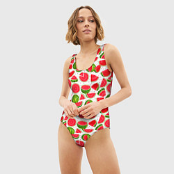 Купальник-боди 3D женский Нарезанный арбуз, цвет: 3D-принт — фото 2