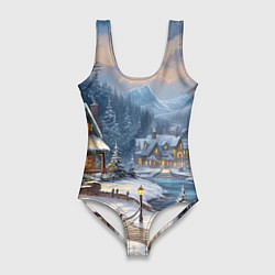 Женский купальник-боди Оазис тепла и уюта в холодном зимнем мире