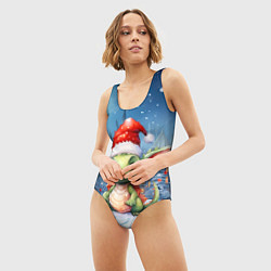 Купальник-боди 3D женский Дракон зимний праздник, цвет: 3D-принт — фото 2