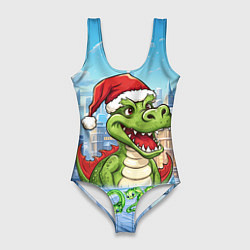 Женский купальник-боди Малыш новогодний дракончик 2024