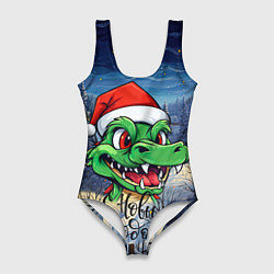 Женский купальник-боди Милый зеленый дракончик 2024