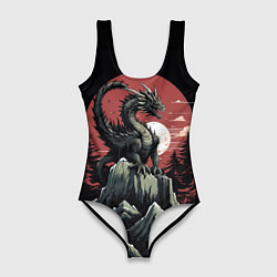 Купальник-боди 3D женский Дракон хрустальных льдов, цвет: 3D-принт