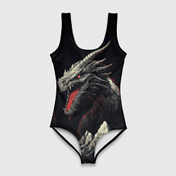 Женский купальник-боди Дракон морозных узоров