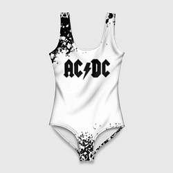 Купальник-боди 3D женский AC DC anarchy rock, цвет: 3D-принт