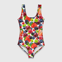 Женский купальник-боди Разные ягоды