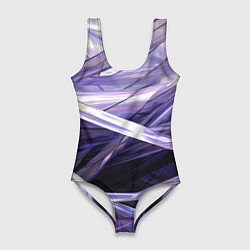 Женский купальник-боди Фиолетовые прозрачные полосы