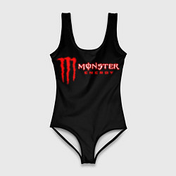 Купальник-боди 3D женский Monster energy red color, цвет: 3D-принт