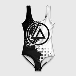 Женский купальник-боди Linkin park - черно-белая абстракция