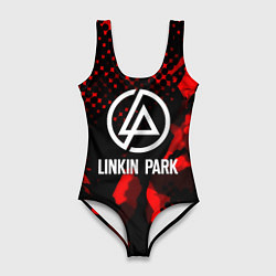 Женский купальник-боди Linkin park краски текстуры