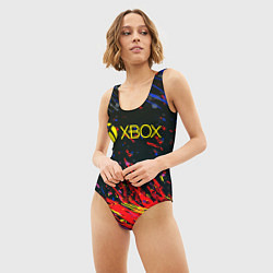 Купальник-боди 3D женский Xbox краски текстура, цвет: 3D-принт — фото 2