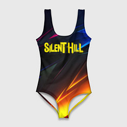 Купальник-боди 3D женский Silent hill stripes neon, цвет: 3D-принт