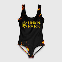 Купальник-боди 3D женский Linkin park огненный стиль, цвет: 3D-принт