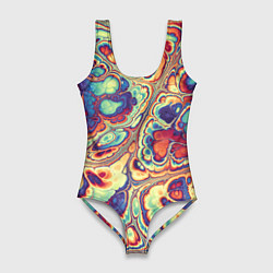Женский купальник-боди Абстрактный разноцветный паттерн