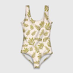 Купальник-боди 3D женский Веточки и звезды, цвет: 3D-принт