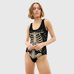 Купальник-боди 3D женский Скелет на груди, цвет: 3D-принт — фото 2