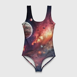 Купальник-боди 3D женский Космический мир, цвет: 3D-принт