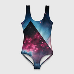 Купальник-боди 3D женский Космическая пирамида, цвет: 3D-принт