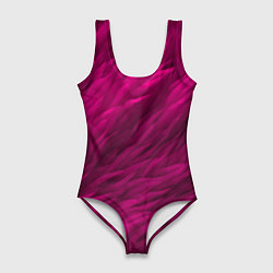 Купальник-боди 3D женский Мех в цвете маджента, цвет: 3D-принт