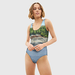 Купальник-боди 3D женский Троицко-байновское месторождение глины, цвет: 3D-принт — фото 2