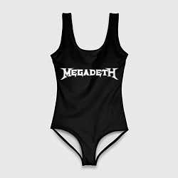 Женский купальник-боди Megadeth logo white