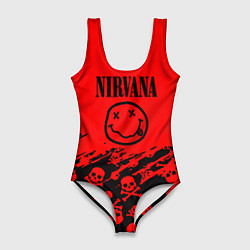Женский купальник-боди Nirvana rock skull