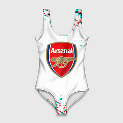 Купальник-боди 3D женский Arsenal fc текстура, цвет: 3D-принт