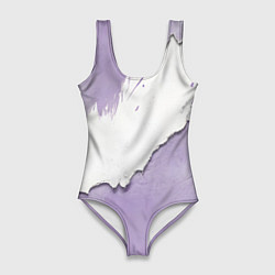 Купальник-боди 3D женский Штукатурка и лавандовая краска, цвет: 3D-принт