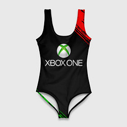 Купальник-боди 3D женский Xbox краски текстура лого, цвет: 3D-принт