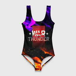 Купальник-боди 3D женский Warthunder neon flame, цвет: 3D-принт