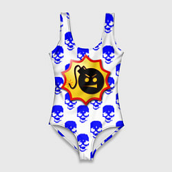 Купальник-боди 3D женский Serious Sam skull pattern, цвет: 3D-принт