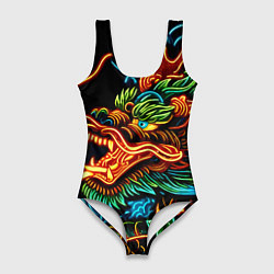 Женский купальник-боди Japanese neon dragon - irezumi