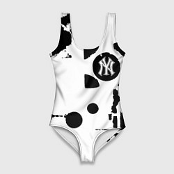 Купальник-боди 3D женский New York yankees - baseball team pattern, цвет: 3D-принт