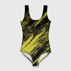 Женский купальник-боди The color is black and yellow