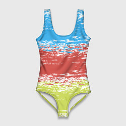 Купальник-боди 3D женский Взмах кистью, цвет: 3D-принт