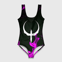 Купальник-боди 3D женский Quake fire neon, цвет: 3D-принт