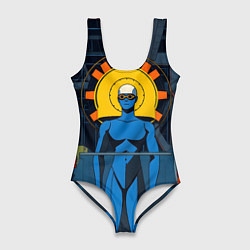 Купальник-боди 3D женский Ретро фантастика, цвет: 3D-принт