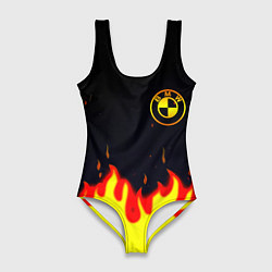Купальник-боди 3D женский BMW огненный, цвет: 3D-принт