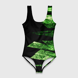 Женский купальник-боди Color green black
