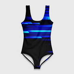 Женский купальник-боди Color blue black
