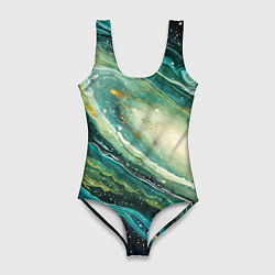 Женский купальник-боди Зеленая вселенная