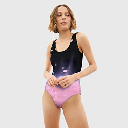 Купальник-боди 3D женский Розовая текстура с лепестками, цвет: 3D-принт — фото 2