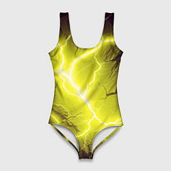 Купальник-боди 3D женский Color yellow black, цвет: 3D-принт