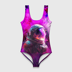 Купальник-боди 3D женский Космонавт красочный, цвет: 3D-принт