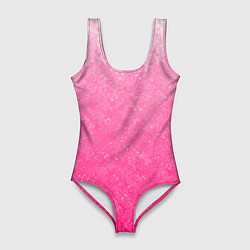Купальник-боди 3D женский Розовый градиент с узором, цвет: 3D-принт