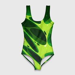 Купальник-боди 3D женский Color green light green, цвет: 3D-принт