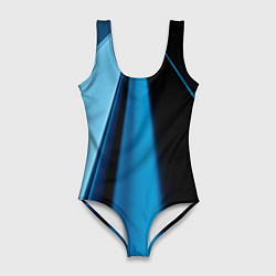 Купальник-боди 3D женский Black blue, цвет: 3D-принт